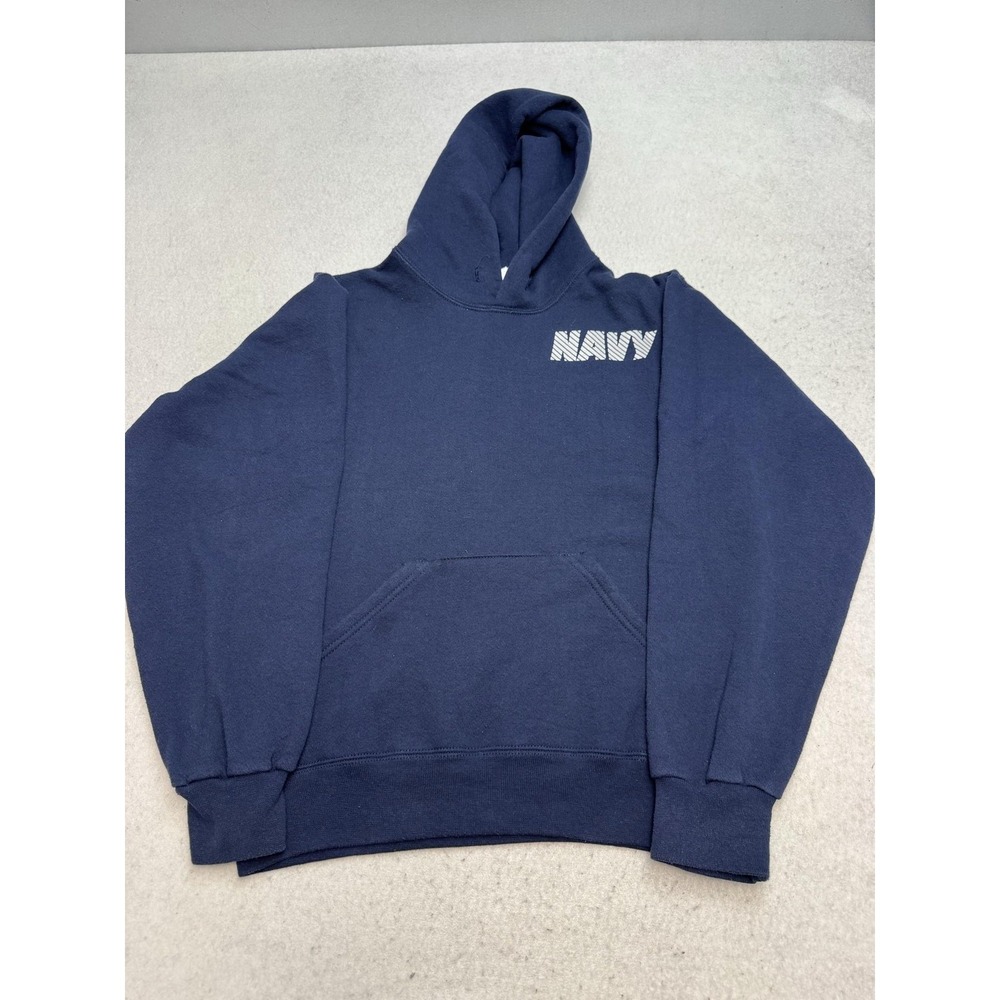 Navy Hoodie Mens Small Blue Soffe Pullover Fleece Sweatshirt Military USA